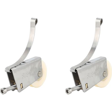 Lot de 2 galets de porte coulissante en acier inoxydable avec roulette supérieure, noyau en cuivre étanche et roue concave pour fenêtre coulissante (1/5)