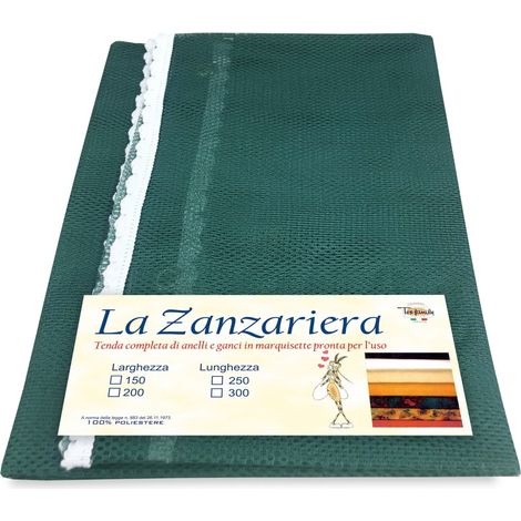 TENDA rete ZANZARIERA da esterno GIARDINO BALCONE unito VERDE Cm.150x300
