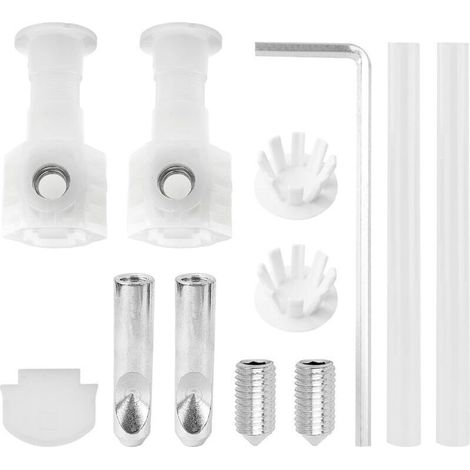 Fixation pour WC, Kit de Vis de Fixation Universel pour WC Suspendu, Accessoires pour L'installation de WC, Kit de Fixation pour WC Suspendu avec Clé de Serrage (Weiß) (1/4)