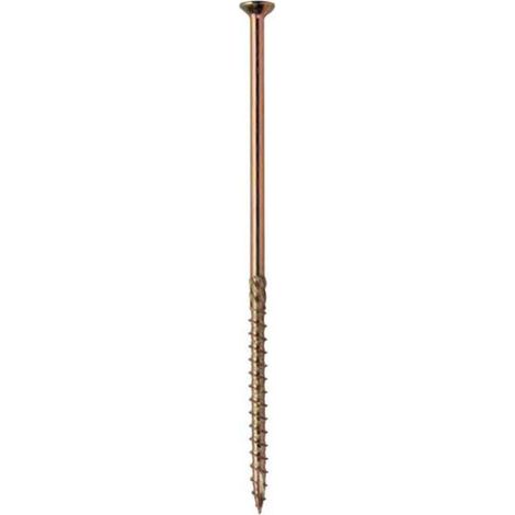 Vis charpente tête fraisée 6x150 zingué bichromaté- Boite 100,Vis à bois multi-usage à filetage unique,Idéal pour la fixation dans une gamme de substrats