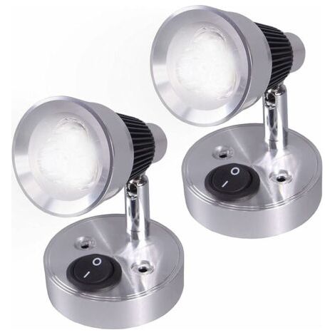 12V LED-Spot, Wandleselampe, 2er-Pack, LED-Autoleuchte, verstellbarer Schalter, Innenbeleuchtung (kaltweiß) (1/4)
