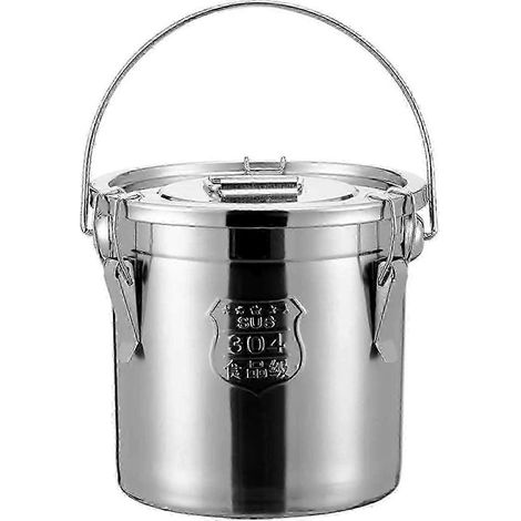 Récipient en acier inoxydable 10 L à joint silicone - stockage boissons, lait et vin (1/5)