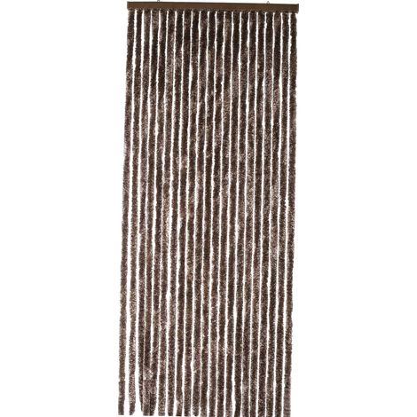 Werka Pro – Rideau chenille chocolat uni 90x220cm – Traitement anti UV – Fixation avec 2 anneaux de suspension – Fabrication italienne