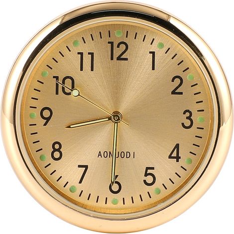 Uhr für Auto Armaturenbrett Autouhr Selbstklebend Leuchtende Auto Uhr Universelle Taschenuhr Auto Lüftungsschlitz Clip Uhr für Auto Lnnendekoration Geeignet für Jede Auto Dekoration (Gold)