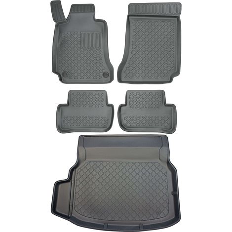 Set di tappetini per auto e tappetino per bagagliaio per Mercedes Classe C W204 berlina dal 04.2007 al 02.2014.