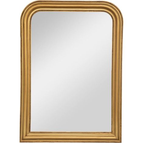 Atmosphera – Miroir mural en bois de pin doré 74 x 104 cm – Verre pour agrandir visuellement l'espace – Installation murale recommandée