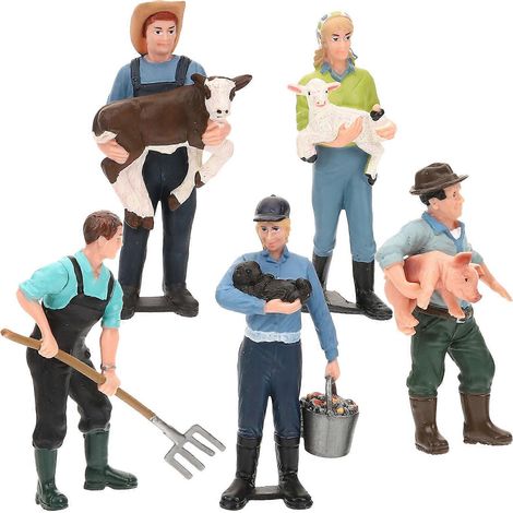 Lot de 5 figurines miniatures de fermiers pour la décoration de gâteaux. (1/5)