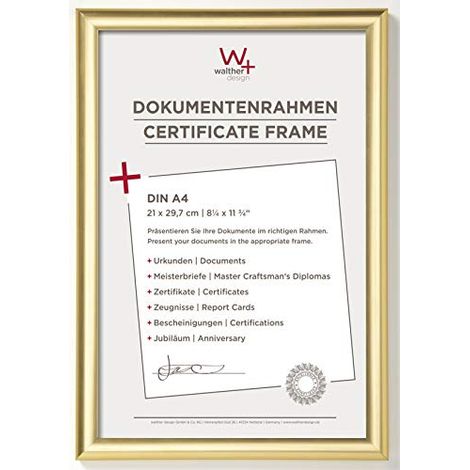 walther+ design KP130G Cornice portafoto Formato carta: DIN A4 Oro (1/4)