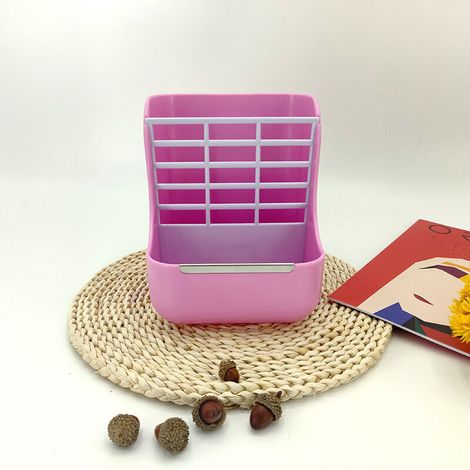 2-in-1 Automatic Rabbit Hay and Feeder, Guinea Pig Feeder, Rabbit Feeder, Chinchilla Feeder and Small Animals (Pink) (1/5)