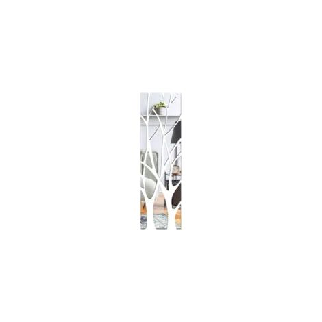 3D-Wandaufkleber mit Astmotiv und Spiegel, selbstklebender und abnehmbarer Acryl-Wandaufkleber, Wanddekoration für Wohnzimmer und Schlafzimmer, 1-Crezuo