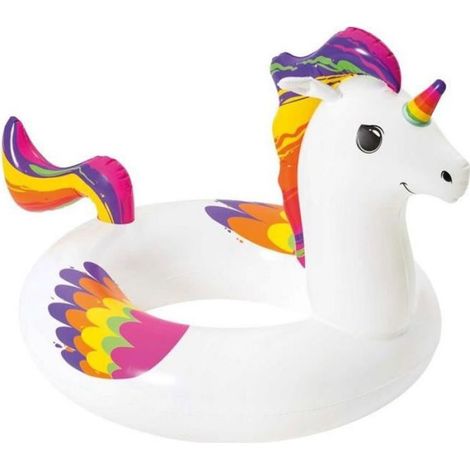 Bouée Ronde - Licorne - Diamètre 91 cm - PVC - 2 Chambres À Air - Multicolore - 1 Pièce