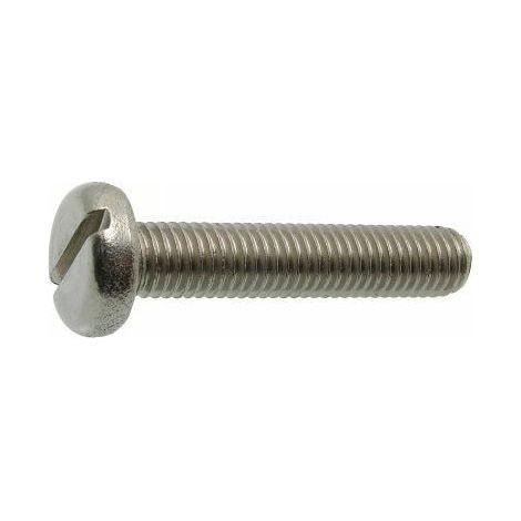 Vis à métaux tête cylindrique large fendue inox - Longueur: 80 - Qualite Inox: A4 - Diamètre: 5
