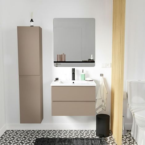 Mueble sencillo + grifería + espejo + columna SORRENTO (1/5)