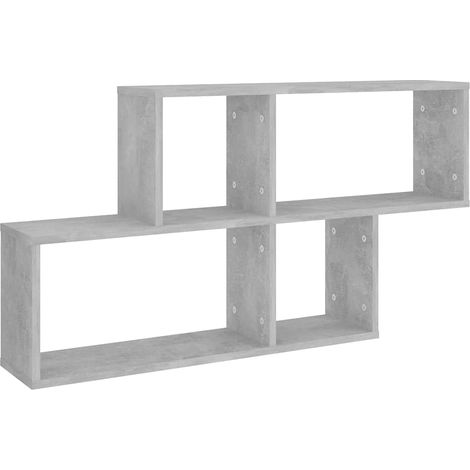 Mensole a Parete  Scaffale da parete  Ripiano a Parete Grigio Cemento 100x18x53 cm Legno Multistrato (1/5)