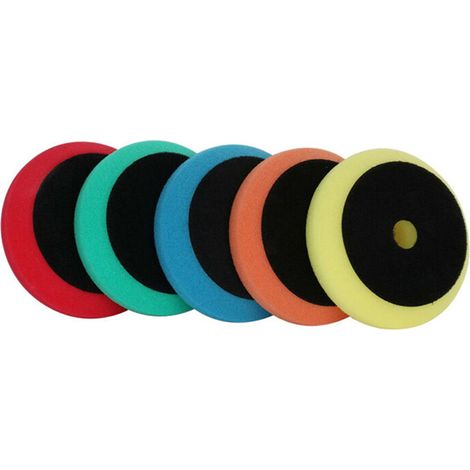 Lot de 6 tampons de polissage 7,5 cm pour voiture, éponge mousse, kit de lustrage carrosserie, disques abrasifs pour ponceuse, accessoire detailing auto (1/3)