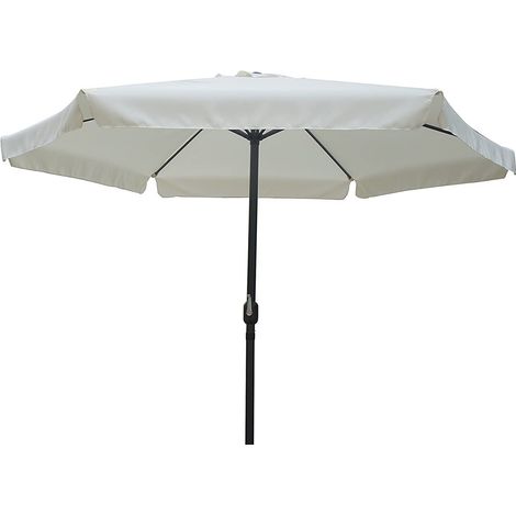 Ombrellone da giardino in acciaio rotondo 3 metri con copertura color ecrù arredamento esterni arredamento giardino