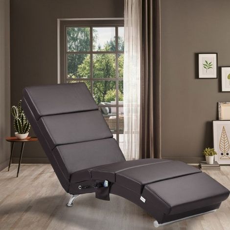 Fauteuil Ergonomique Simili Cuir marron. MASSAGE et Chauffant avec télécommande (1/5)