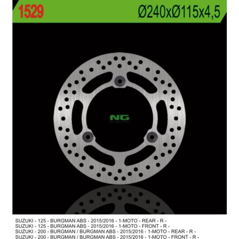 Disco de freno delantero/trasero NG para Suzuki Burgman 125/200 2015-2016