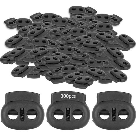 300 pièces doubles trous bloque-cordon ressort forme nez de cochon nylon arrêt boucle (1/5)
