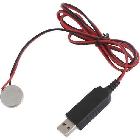 Câble USB vers pile factice CR2032 3V. qui peut remplacer la pile bouton CR2032 3V et est compatible avec les appareils alimentés par une pile bouton CR2032. (1/5)