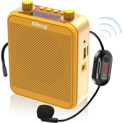 Amplificateur de Voix 30W, Micro UHF sans Fil, Jaune (1/5)