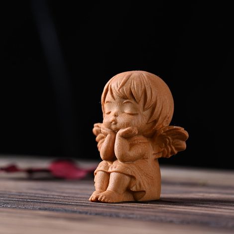 Angel - Bois - Décoration Intérieure Bureau Étagère - 6 x 5,5 x 4,8 cm - 1 Pièce (1/5)