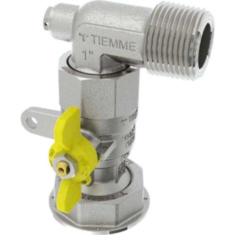 Valvola A Sfera Gas Post- Contatore Ad Angolo Collegamento Diretto Al Contatore Tm 1" M X 1"1/4 F