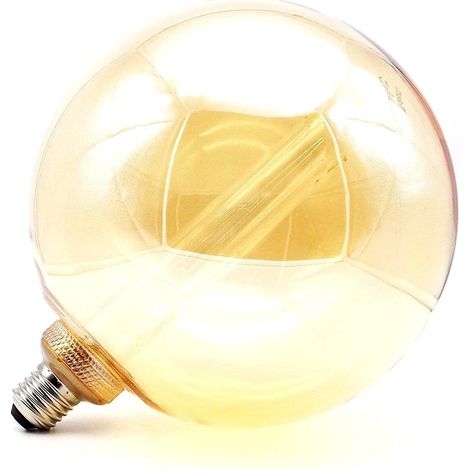 Ampolla LED decorativa E27 4 W 1800 K, globo G200 in vetro oro