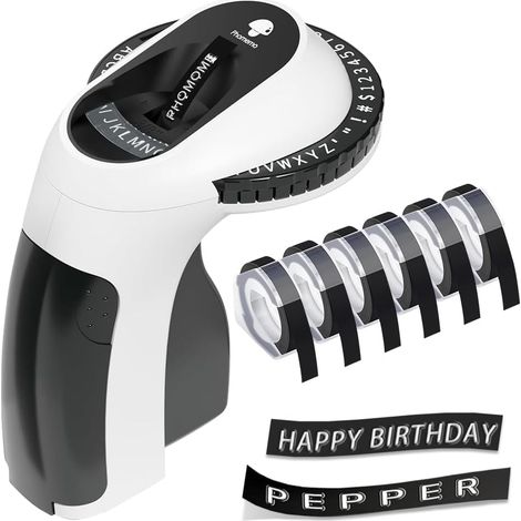 Étiqueteuse de Gaufrage, Machine à Étiquettes en Relief avec 6 Rubans d'étiquettes, 3D Imprimante Etiquette, E975 Etiqueteuse Autocollantes pour Maison,Cuisine,Bureau,Cadeau DIY (1/5)