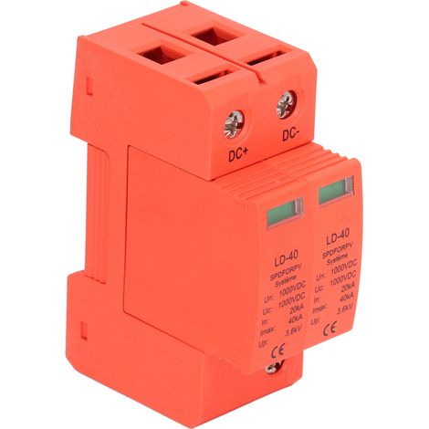 Dispositif de protection contre les surtensions 1000 V CC 20-40 kA 2P PC pour systèmes photovoltaïques (PV) (1/5)
