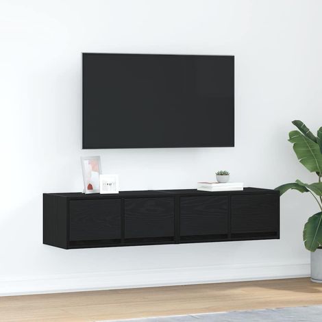 TV-Schränke 2 Stk. Schwarz Eichen-Optik 60x31x25,5 cm