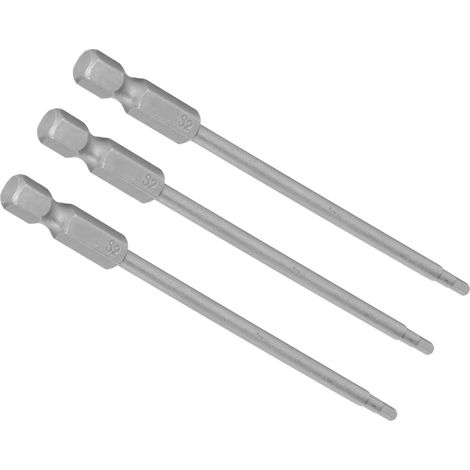 Lot de 10 embouts de tournevis magnétiques de 2,5 mm en acier allié, tige hexagonale de 6,35 mm (1/4 pouce). (1/5)