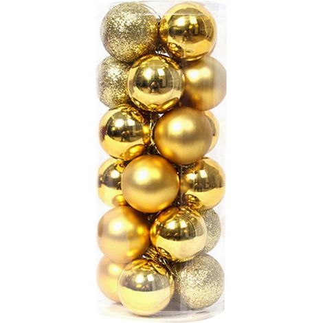 Slhljlin Hangs 24Pc Boules de Noël Décorations de Noël Boules pour sapin de Noël (Or) (1/5)