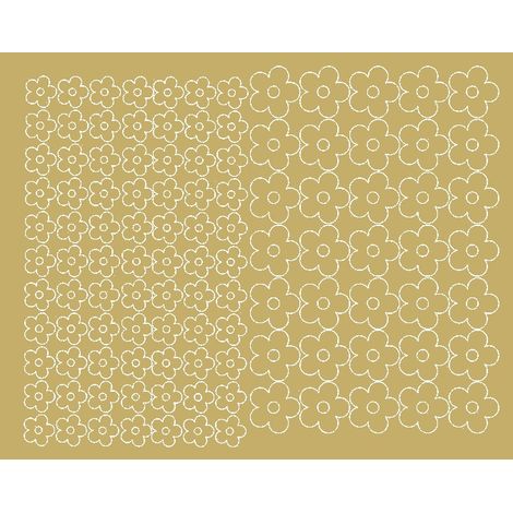 Pegatinas para casco de bicicleta con diseño de flores, 112 unidades, color oro mate.