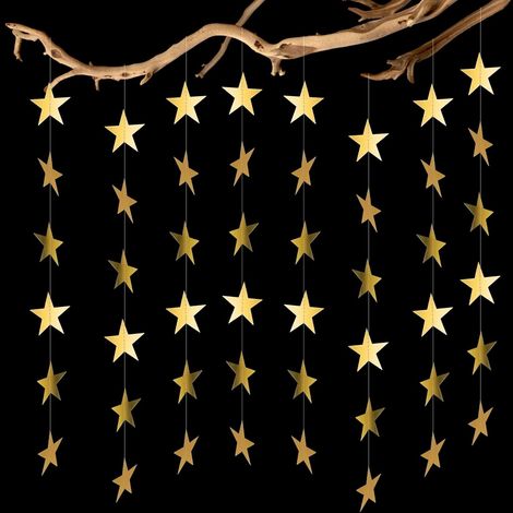 d'Étoiles en Réfléchissant à Paillettes de Bannière à Suspendre pour Anniversaire Vacances Mariage Fête de Noël 3Guirlande 4 m Papier (1/5)