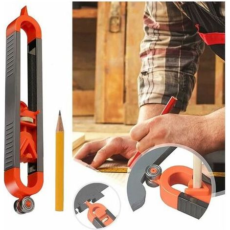 Outil de mesure de contour précis avec verrouillage, pour le soudage, les revêtements de sol et les carreaux LYLM (1/5)