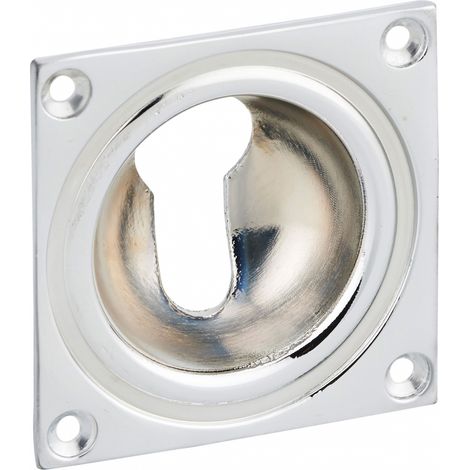 Thirard – Entrée cuvette trou de cylindre 60x60mm – Laiton chromé pour finition parfaite – Compatible avec serrures à encastrer (1/2)