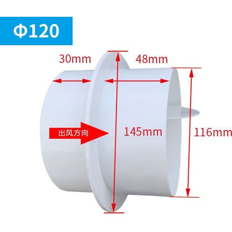 Clapet Anti-Retour En PVC - Pour Ventilation Salle De Bain Cuisine - Diamètre 120 Mm - Simple (1/5)