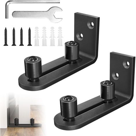 Guía de suelo ajustable, guía inferior para puertas de madera, guía para puerta corredera de suelo, riel guía ajustable para puerta corredera de suelo (2 unidades) (1/5)
