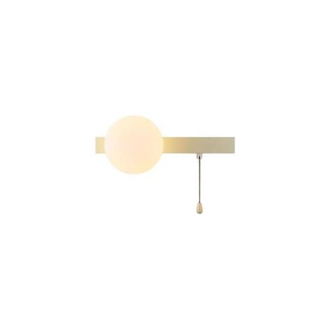Lámpara de pared tipo globo de cristal con interruptor de cadena, aplique de pared rectangular largo con base metálica para cuadros.