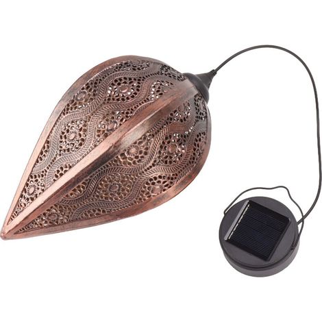 Lanterne solaire ajourée IP44, LED étanche, lampes suspendues à énergie solaire pour jardin et cour (1/5)