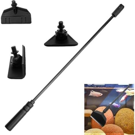 3 in 1 Fish Tank Cleaner Kit, Ensemble D'outils Nettoyage D'aquarium, avec Tige Amovible, Grattoir à Algues, Pinceau à Angle Droit, Réglable Brosse Triangulaire, pour Bacs à Poissons