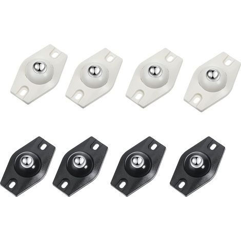 JSSEVN - 8pcs 360 Degree Self-Adhesive Swivel Casters, Mini Steel Swivel Casters, Suitable for Various Storage Boxes and Small Furniture (1/5)