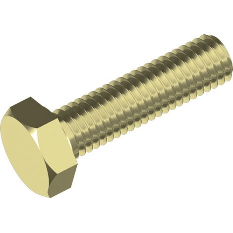 Reidl DIN 933 Sechskantschraube mit Gewinde bis Kopf M 16 x 100 Messing blank (1/5)