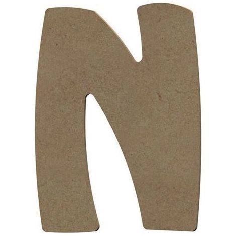 Lettre majuscule N en bois MDF à décorer - 8 cm (1/3)