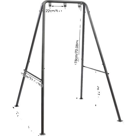 Support de Chaise Suspendue, Cadre en Métal, Utilisation Intérieure et Extérieure, noir (1/2)