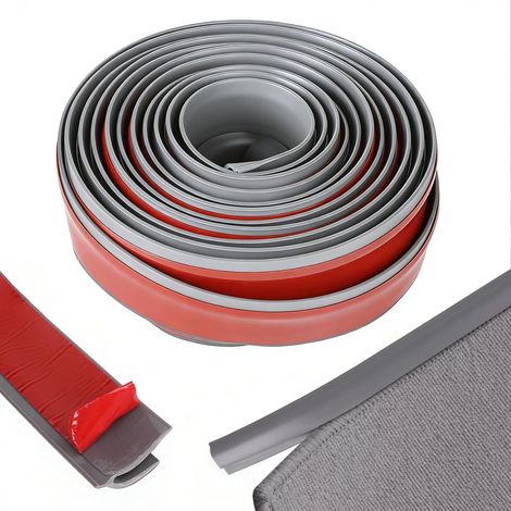 8 Mètres Barre de Seuil Adhesive pour Bordure de Tapis, PVC Barre de Moquette Autocollante, Profil Transition de Tapis et Sol pour la Décoration des Bords, Gris (1/5)