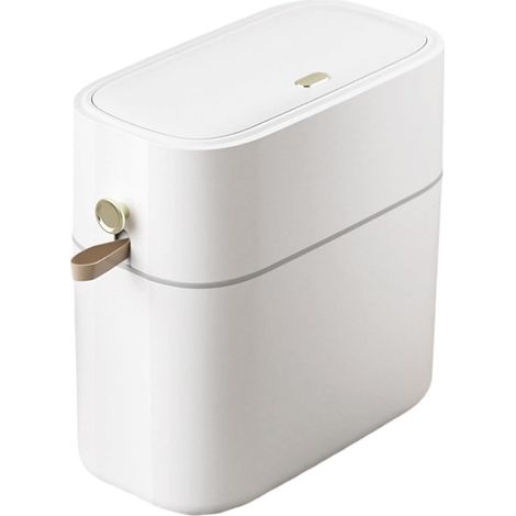 Trash Can Bin with Lid 8L Narrow for Small Spaces Trash Can
