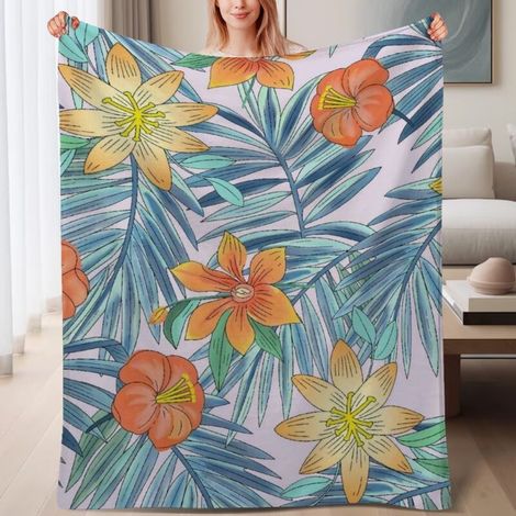Couverture de lit en polaire douce et chaude en polyester, légère, jeté de printemps,6080 pouces (1/4)