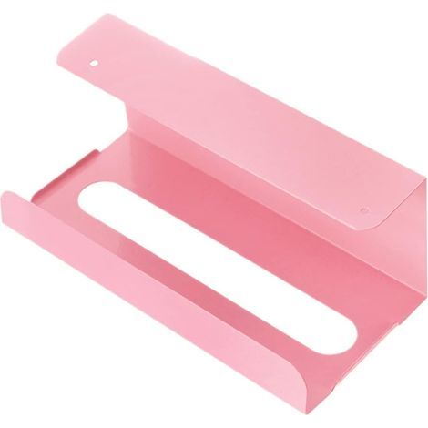 1 pezzo Porta-fazzoletti da Parete in Ferro Battuto Organizzatore Pratico per Cucina e Soggiorno Supporto Sospeso senza Foratura Rosa (1/5)